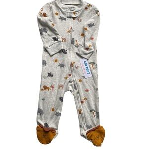 Carter's Gray and Orange Bodysuit with Playful Animal Print